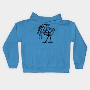 Tribal Crane Mexico Kids Hoodie